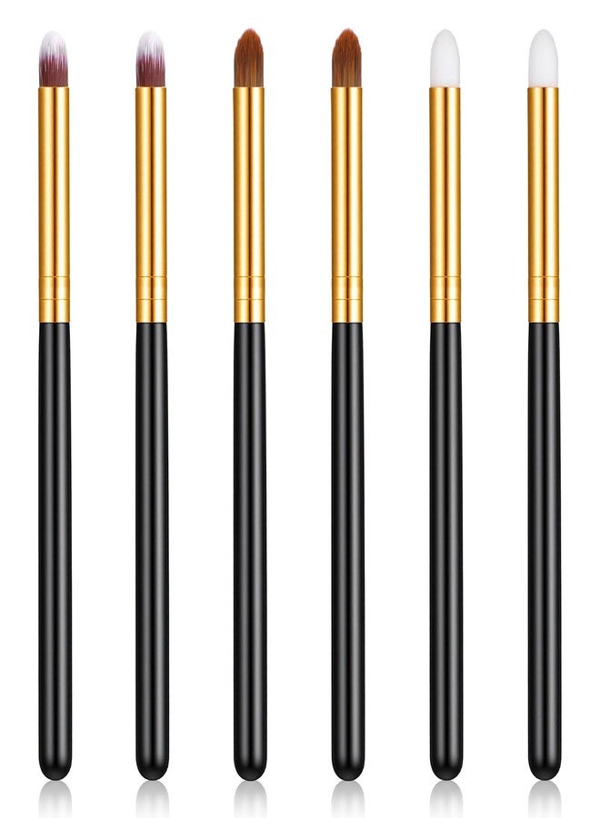 Qulkws 6 Pcs Small Pencil Eyeshadow Brush Eye Makeup Brush Set Round Concealer Eyeshadow Brushs Blending Makeup Tool Reusable for Eyeshadows Eyebrow - Image 1